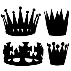 vector, on white background, set, crown silhouette collection
