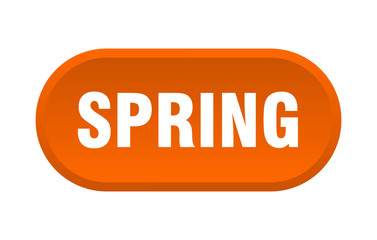 spring button. spring rounded orange sign. spring