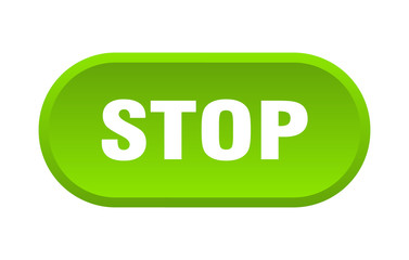 stop button. stop rounded green sign. stop
