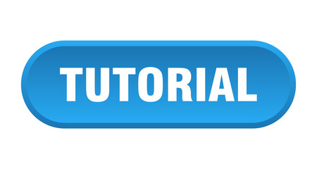 tutorial button. tutorial rounded blue sign. tutorial