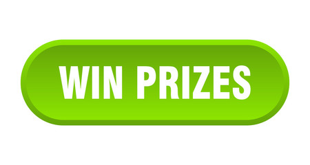 win prizes button. win prizes rounded green sign. win prizes