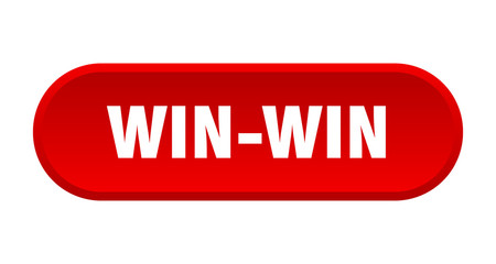 win-win button. win-win rounded red sign. win-win