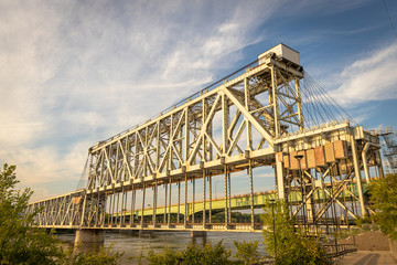 Fototapeta na wymiar old railway, railroad bridge