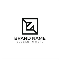 square line with arrow logo icon illustration