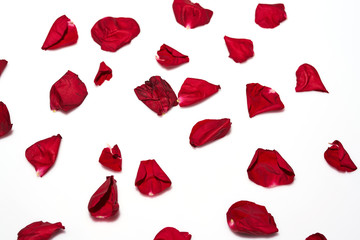 red rose leaves on the table