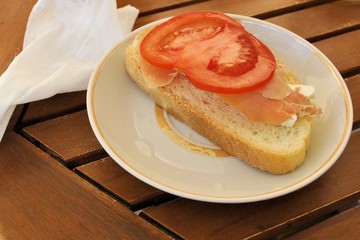 Sandwich food ham tomato bread natural breakfast