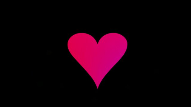 Pulsing heart on black background