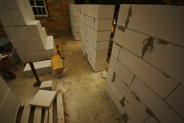 construction of foam concrete blocks