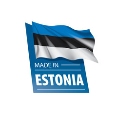 Estonia flag, vector illustration on a white background