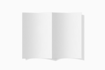 Mockup vertical booklet, brochure, invitation isolated on a white background with soft cover and realistic shadow. 3D rendering.
