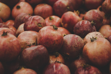 pomegranates in the market