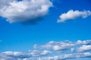 Fototapeta na wymiar Light cloud in the bright blue sky 