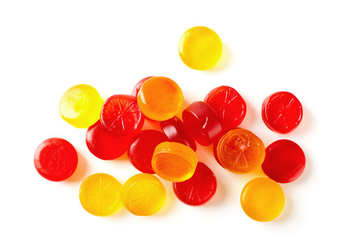 Colorful Fruit Hard Candy Isolated