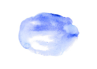 Blue watercolor stroke paint isolated