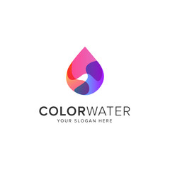 Color water logo vector icon