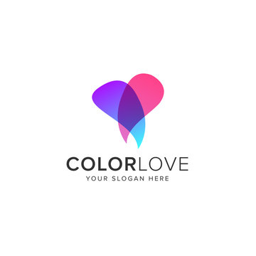 Color love logo vector icon