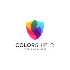 Color shield logo vector icon