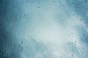 Rain drops on mirror surface