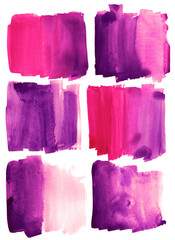 violet color watercolor. Brush painting texture