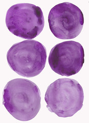 violet color watercolor. Brush painting texture