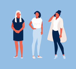 Obraz premium Set of fashionable girls