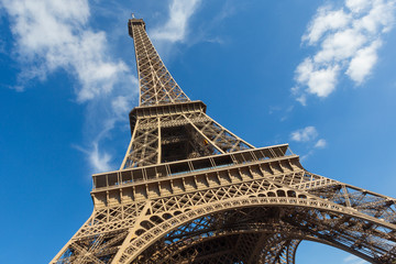 The Eiffel Tower, a wrought-iron lattice tower on the Champ de Mars in Paris, France