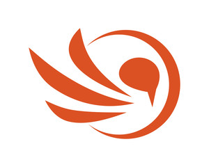 bird crescent symbol logo template