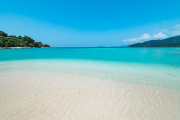Azure blue tranquil ocean in a bay or lagoon
