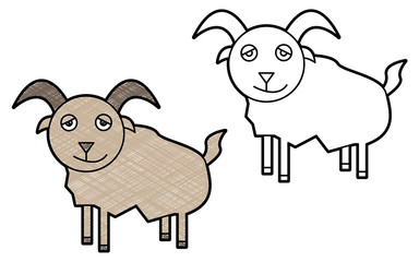 Capricorn zodiac design vector with texture. black and white colors