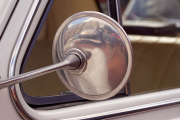 Head lamps of the old car. Oldtimer