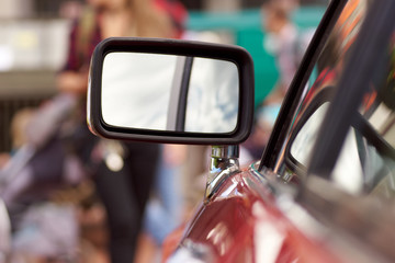 Head lamps of the old car. Oldtimer