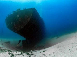 The wreck of the Um El Faroud off the coast of Malta