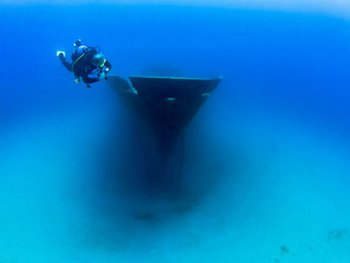 The wreck of the Um El Faroud off the coast of Malta