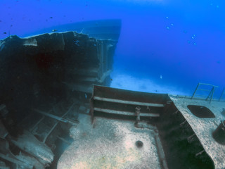 The wreck of the Um El Faroud off the coast of Malta