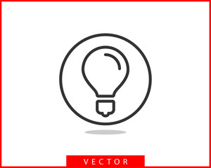 Light bulb icon vector. Llightbulb idea logo concept. Lamp electricity icons web design element. Led lights isolated silhouette.