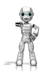 Robot pointing straight with 3d rendering