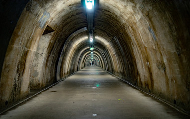 Fototapeta na wymiar Abandoned tunnel, 2 world war, architecture, minimalism