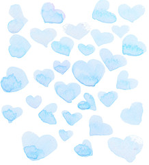 Fototapeta na wymiar blue heart watercolor texture background