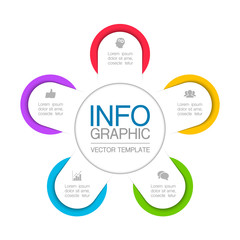 Vector iInfographic template for business, presentations, web design, 5 options.
