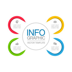 Vector iInfographic template for business, presentations, web design, 4 options.