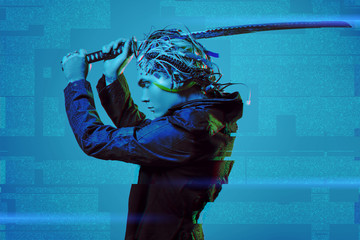 cyborg with sword