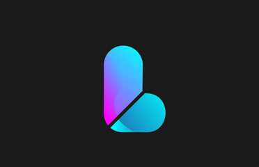 pink blue alphabet letter L for company logo design