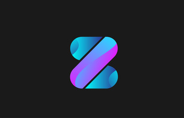 pink blue alphabet letter Z for company logo design