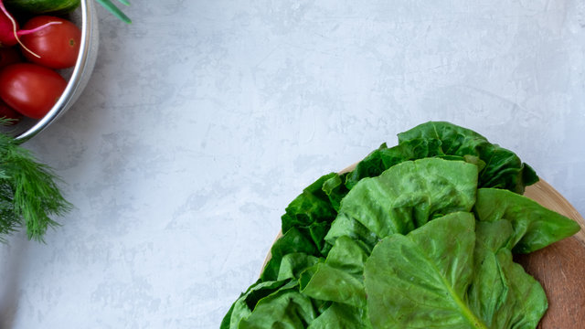 Fresh farmers market vegetable with copy space