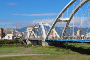 あゆみ橋（神奈川県厚木市・海老名市）,ayumi bridge(kanagawa pref,japan)