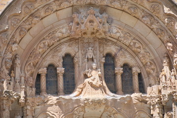 Barcelona, Spain - 14.08.2019: Temple of the Sacred Heart on Mount Tibidabo