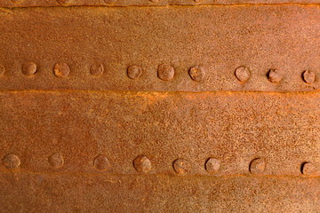 Détail de porte en fer rouillée.