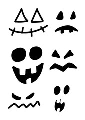 Halloween icon. doodle. Line. Isolated on white. spooky elements for halloween decorations, silhouettes, sketch, icon, sticker. Hand drawn