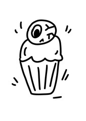 Halloween icon. doodle. Line. Isolated on white. spooky elements for halloween decorations, silhouettes, sketch, icon, sticker. Hand drawn