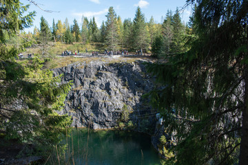 quarry lake in the forest
